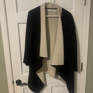 Zara asymmetrical knit two toned cardigan